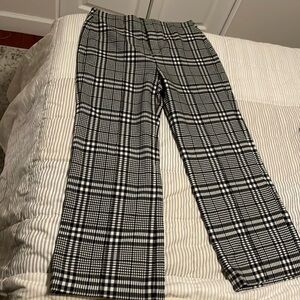 Zara Woman Gray Plaid  Straight Leg Dress Trousers Size 4